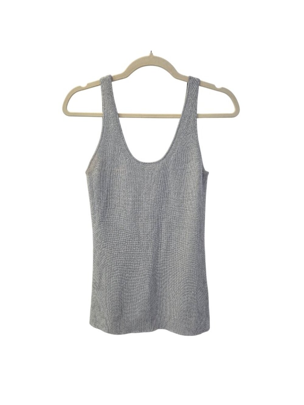 Rachel Roy Collection Silver Glitter Tank Top Size Medium